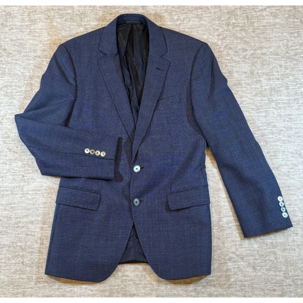 Hugo Boss Men’s Wool Jacket, Blue, Size 40R, Tesse Lanificio Biella